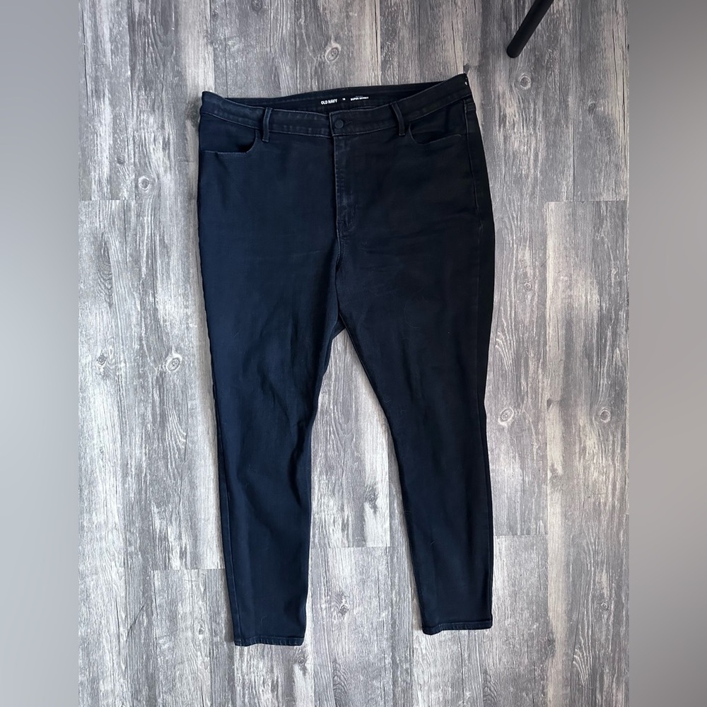 Old Navy High Rise Super Skinny Black Jeans Size 18 Women’s Black Denim - Picture 14 of 14